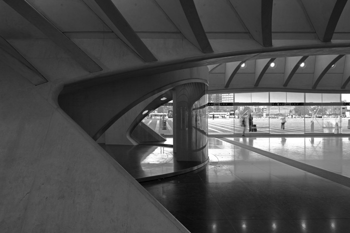 Liège-Guillemins TGV-Bahnhof (Calatrava 2009) im Erdgeschoss